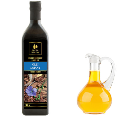 Olej lniany BUDWIGOWY 1000ml zimnotłoczony świeży