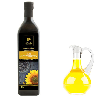 Olej słonecznikowy 500ml zimnotłoczony świeży